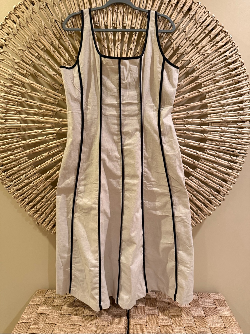 Simply Southern White Midi Dress with Black Piping